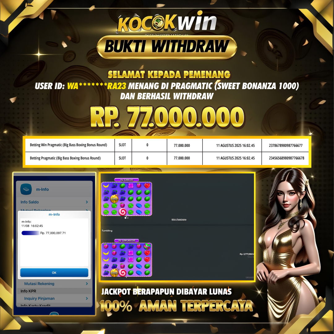 BUKTI WITHDRAW PRAGMATIC (SWEET BONANZA 1000)- KOCOKWIN
