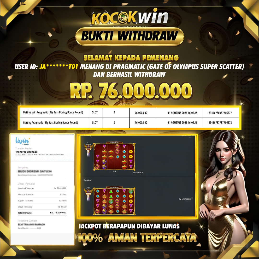BUKTI WITHDRAW PRAGMATIC (GATE OF OLYMPUS SUPER SCATTER )- KOCOKWIN