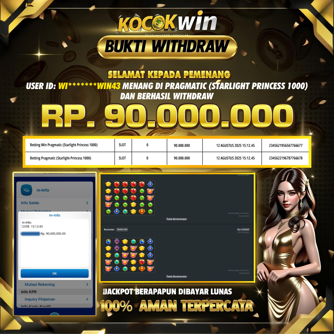 BUKTI WITHDRAW PRACMATIC (STARLIGHT PRINCESS 1000)- KOCOKWIN
