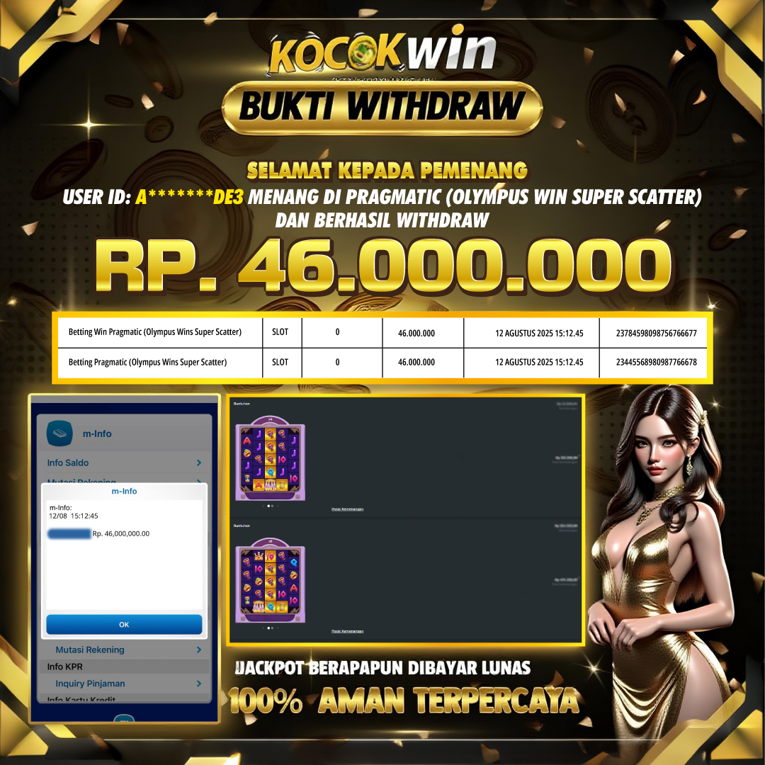 BUKTI WITHDRAW PRACMATIC (OLYMPUS WIN SUPER SCATTER)- KOCOKWIN