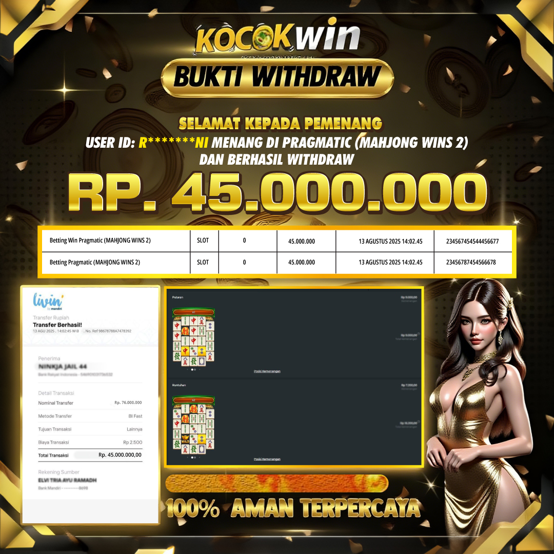 BUKTI WITHDRAW PRACMATIC (MAHJONG WINS 2)- KOCOKWIN