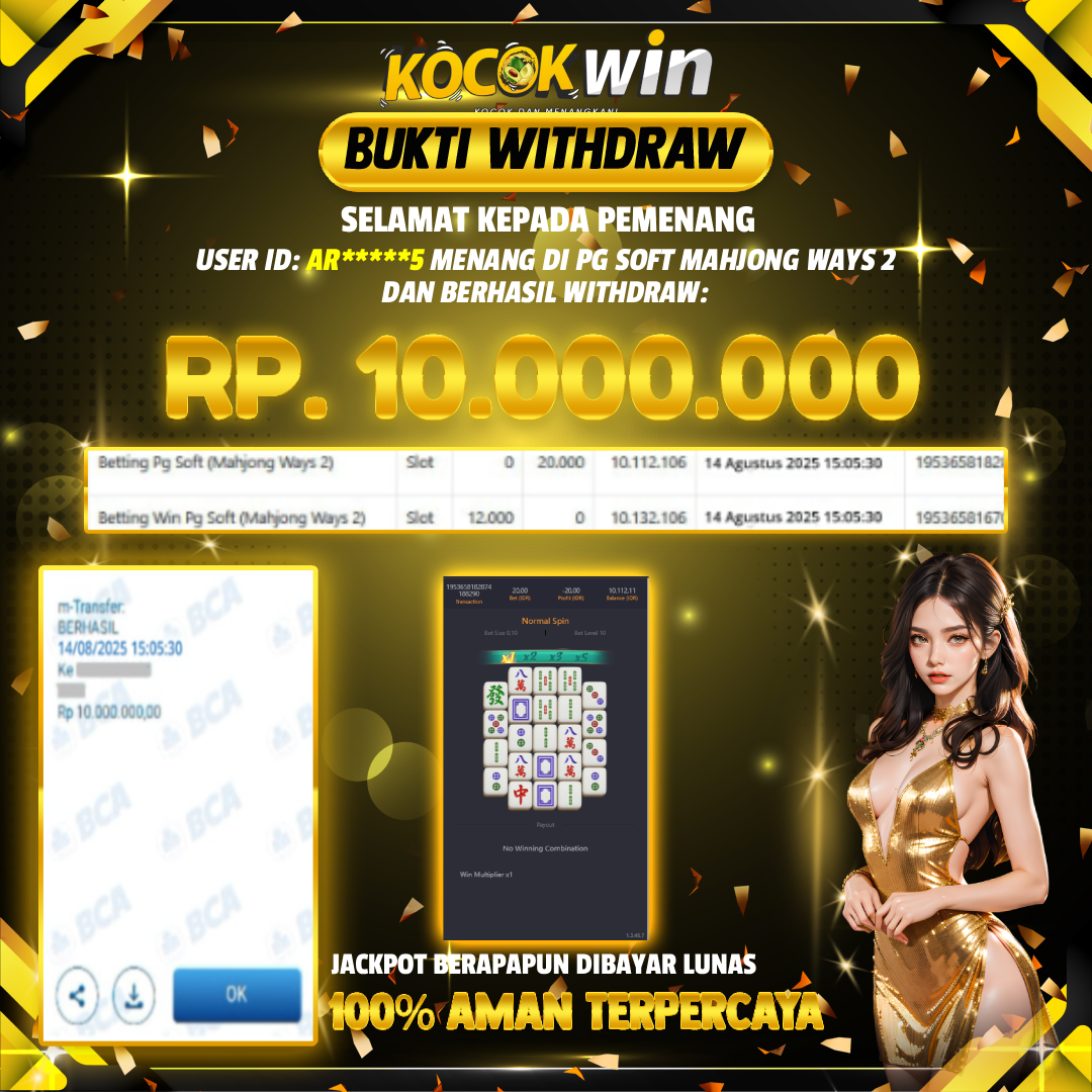 BUKTI WITHDRAW PG SOFT (MAHJONG WAYS 2)- KOCOKWIN