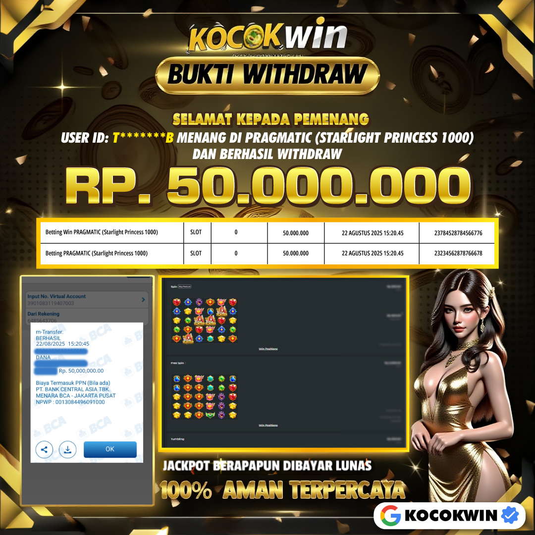 BUKTI WITHDRAW PRAGMATIC (STARLIGHT PRINCESS 1000 )- KOCOKWIN