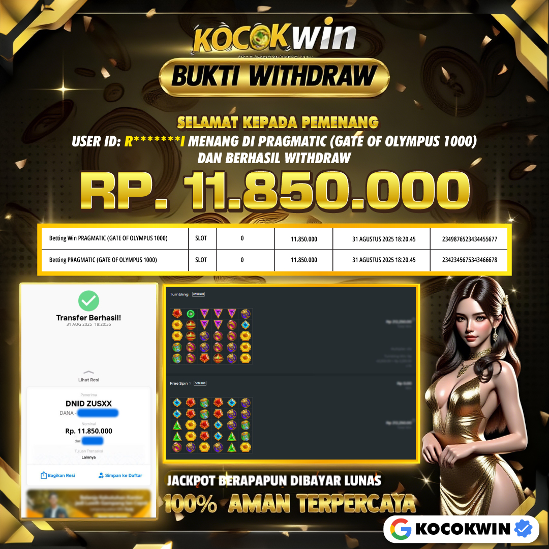 BUKTI WITHDRAW PRAGMATIC (GATE OF OLYMPUS 1000)- KOCOKWIN