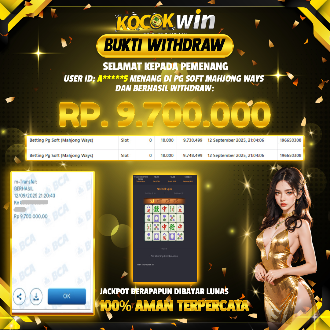 BUKTI WITHDRAW PG SOFT (MAHJONG WAYS )- KOCOK WIN