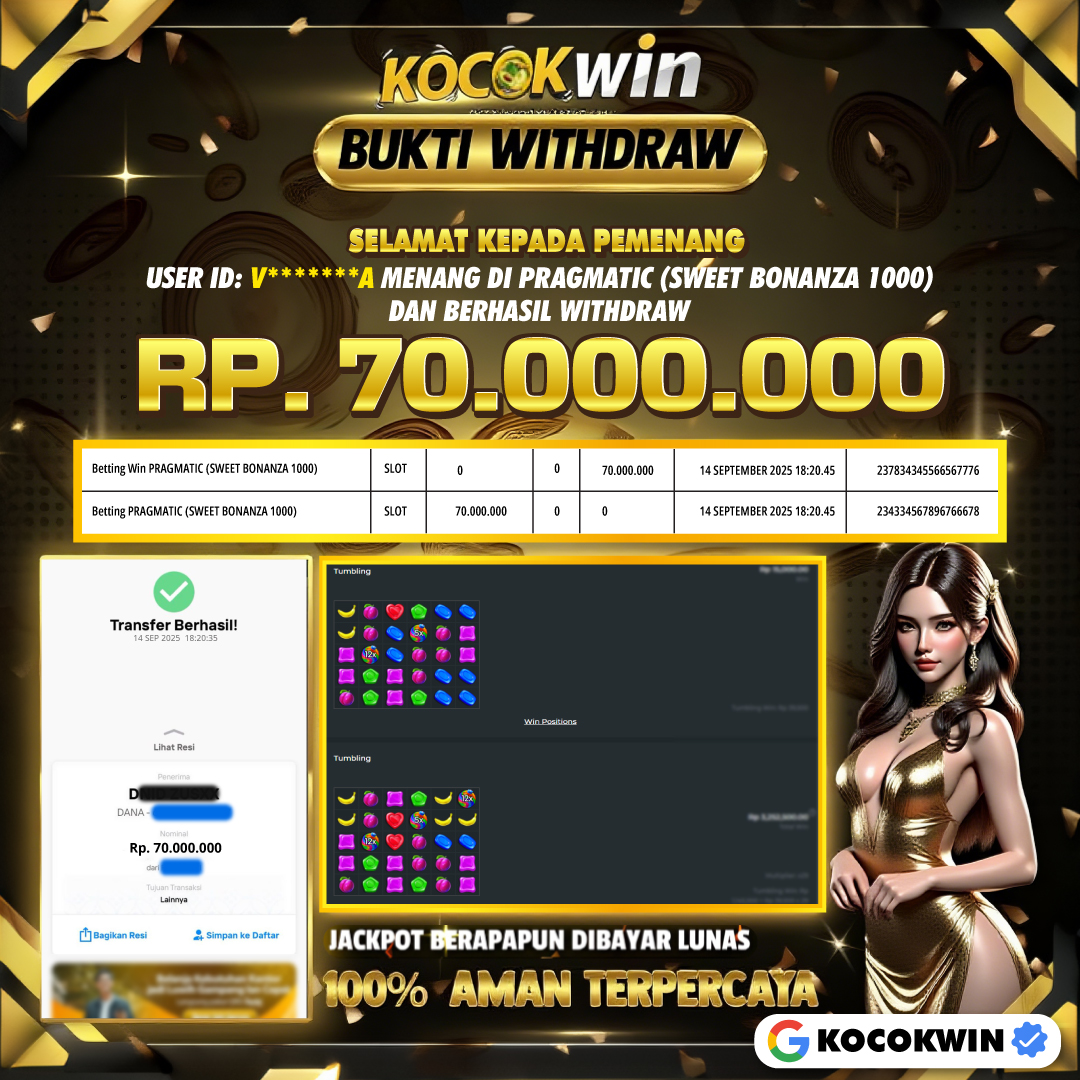 BUKTI WITHDRAW PRAGMATIC (SWEET BONANZA 1000)- KOCOK WIN
