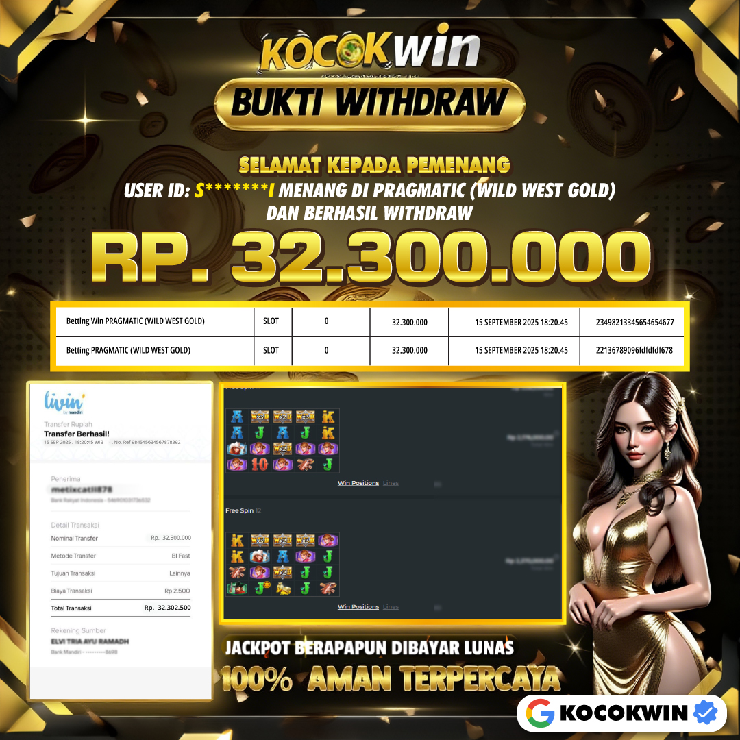 BUKTI WITHDRAW PRAGMATIC (WILD WEST GOLD )- KOCOK WIN