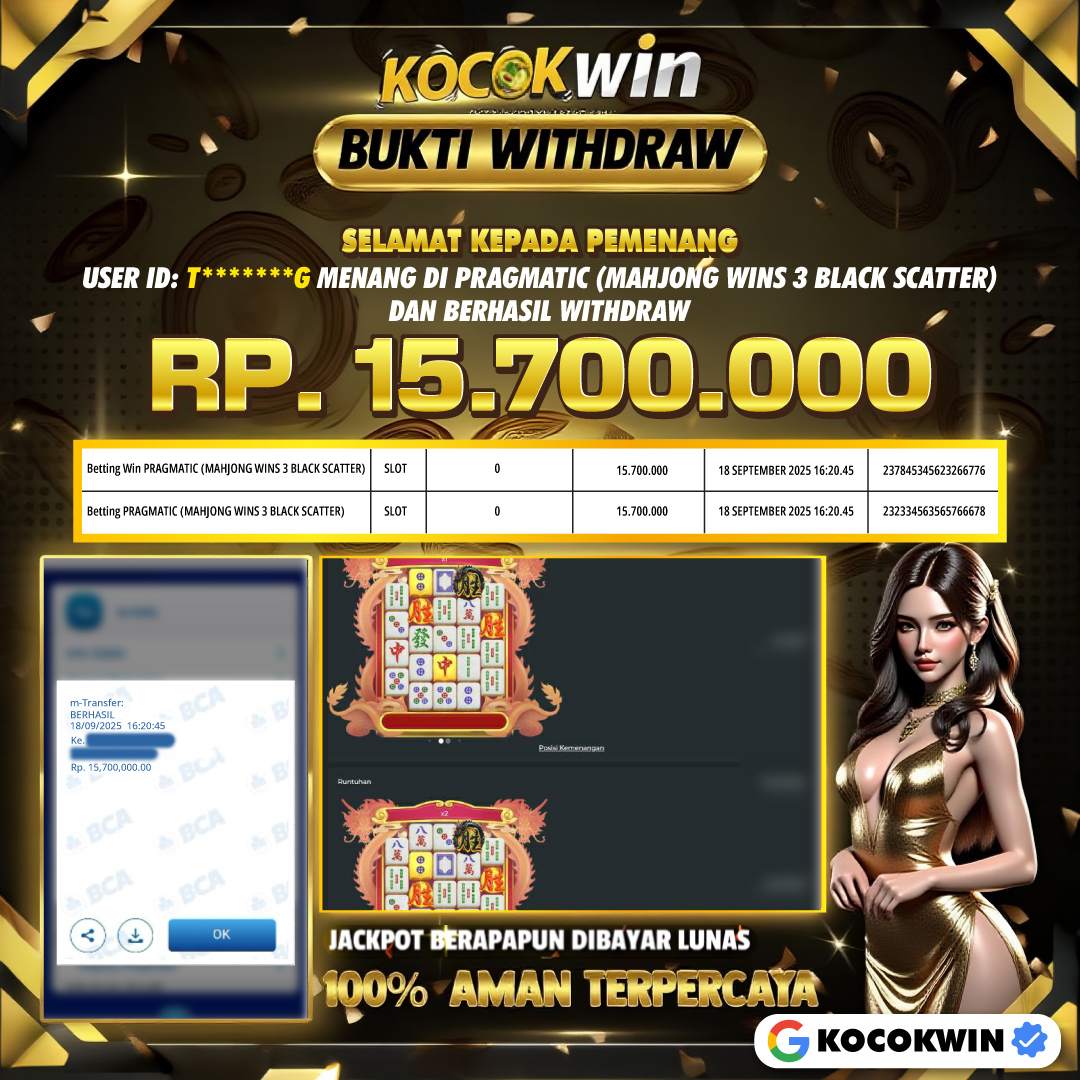 BUKTI WITHDRAW PRAGMATIC (MAHJONG WINS 3 BLACK SCATTER)- KOCOK WIN