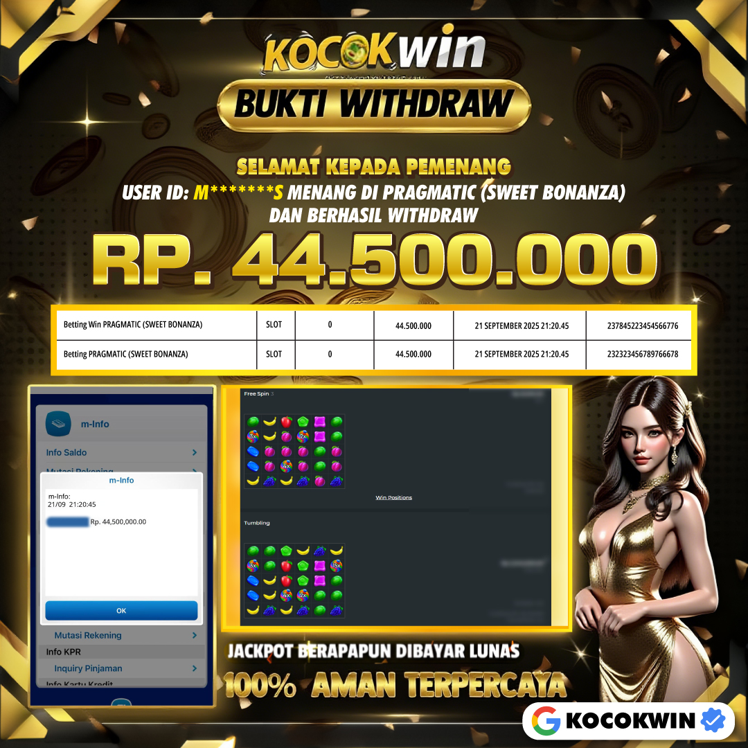 BUKTI WITHDRAW PRAGMATIC (SWEET BONANZA)- KOCOK WIN