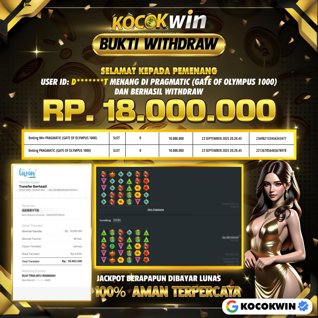 BUKTI WITHDRAW PRAGMATIC (GATE OF OLYMPUS 1000)- KOCOK WIN