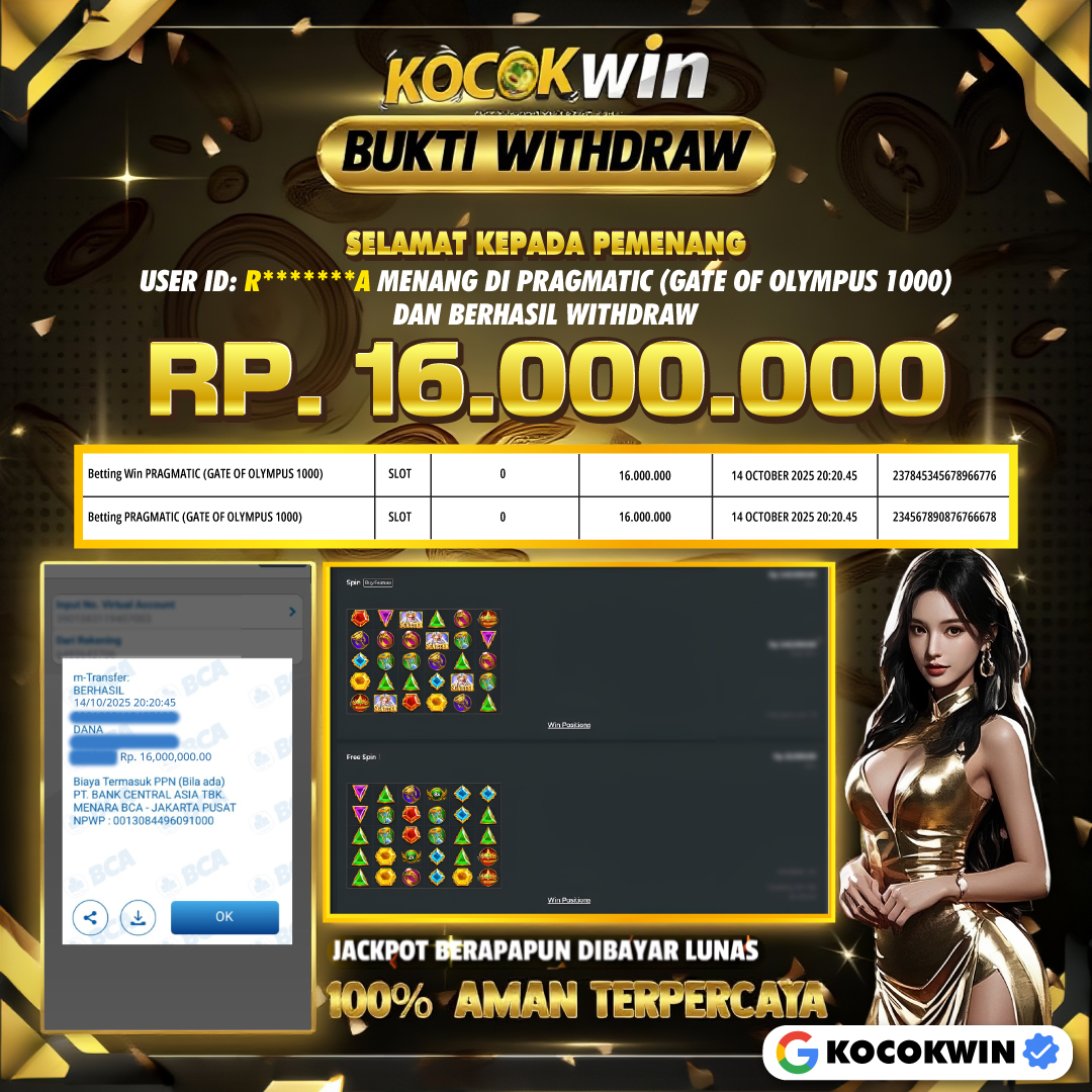 BUKTI WITHDRAW PRAGMATIC (GATE OF OLYMPUS 1000 )- KOCOK WIN