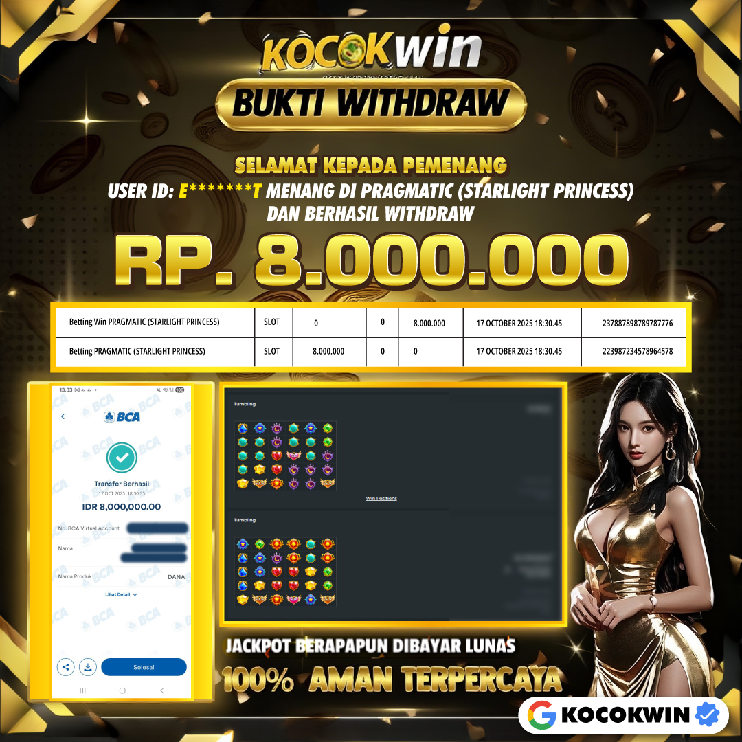 BUKTI WITHDRAW PRAGMATIC (STARLIGHT PRINCESS)- KOCOK WIN