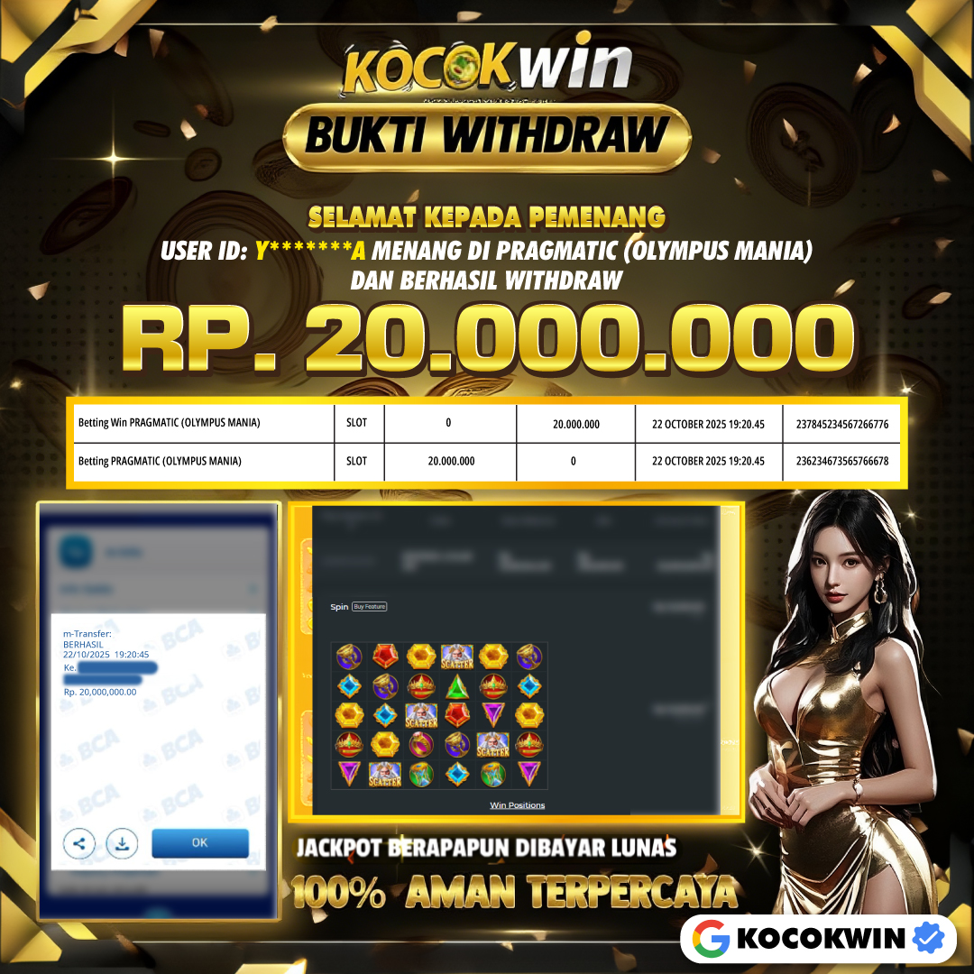 BUKTI WITHDRAW PRAGMATIC (OLYMPUS MANIA)- KOCOK WIN