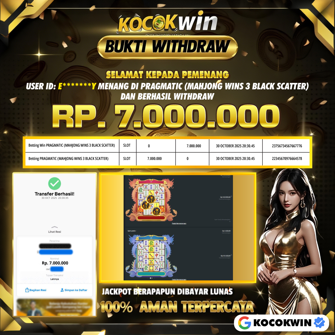 BUKTI WITHDRAW PRAGMATIC (MAHJONG WINS 3 BLACK SCATTER)- KOCOK WIN