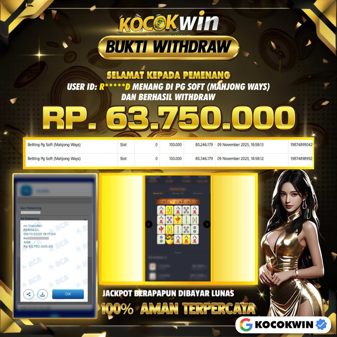 BUKTI WITHDRAW PG SOFT (MAHJONG WAYS )- KOCOK WIN