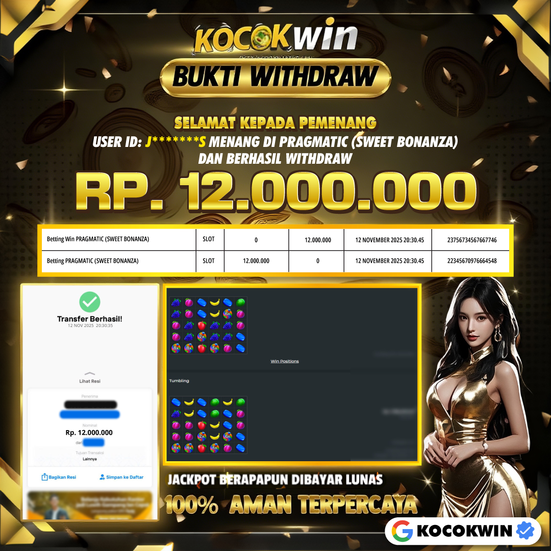 BUKTI WITHDRAW PRAGMATIC (SWEET BONANZA)- KOCOK WIN
