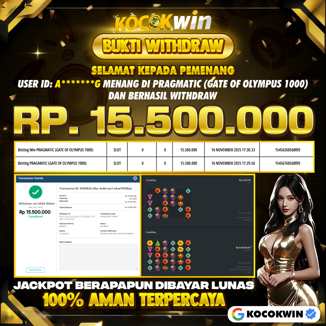 BUKTI WITHDRAW PRAGMATIC (GATE OF OLYMPUS 1000 )- KOCOK WIN