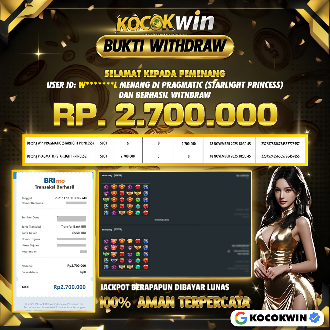 BUKTI WITHDRAW PRAGMATIC (STARLIGHT PRINCESS)- KOCOK WIN