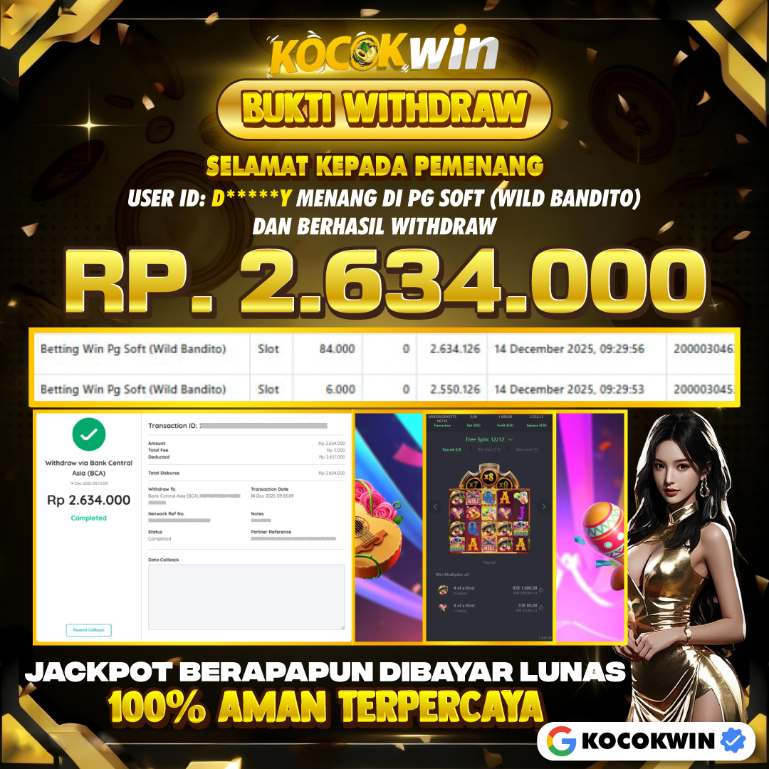 BUKTI WITHDRAW PG SOFT (WILD BANDITO )- KOCOK WIN