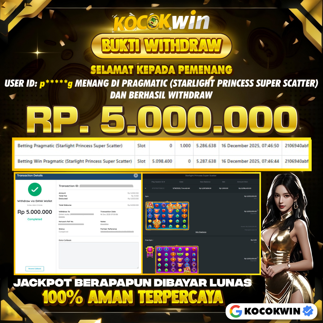 BUKTI WITHDRAW PRAGMATIC (STARLIGHT PRINCESS SUPER SCATTER)- KOCOK  WIN