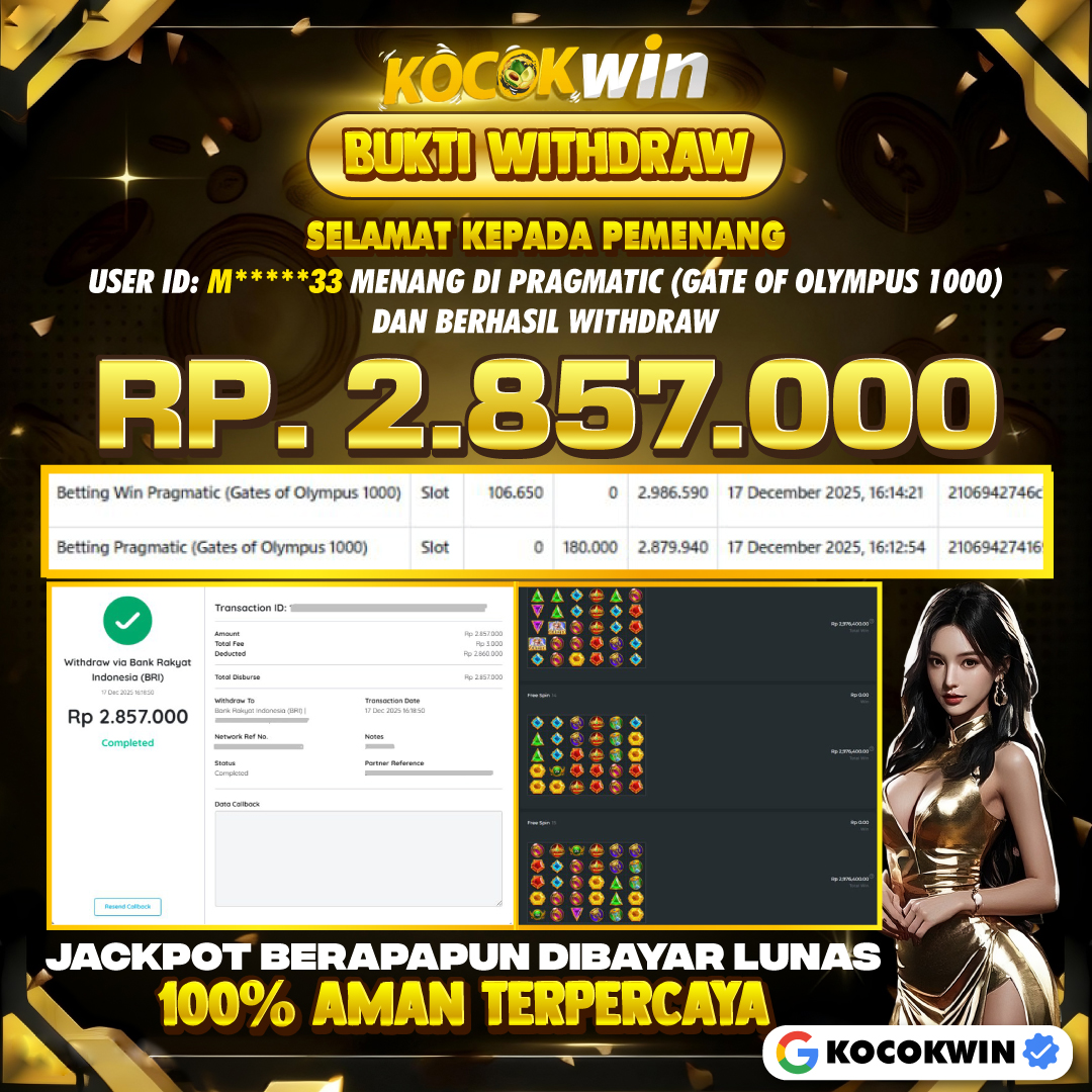 BUKTI WITHDRAW PRAGMATIC (GATE OF OLYMPUS 1000 )- KOCOK WIN