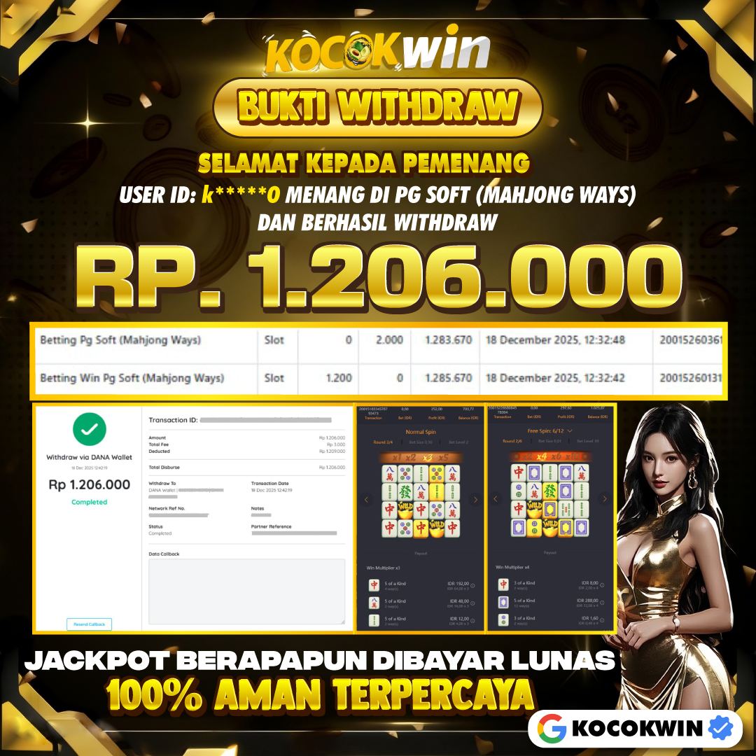 BUKTI WITHDRAW PG SOFT (MAHJONG WAYS )- KOCOK WIN