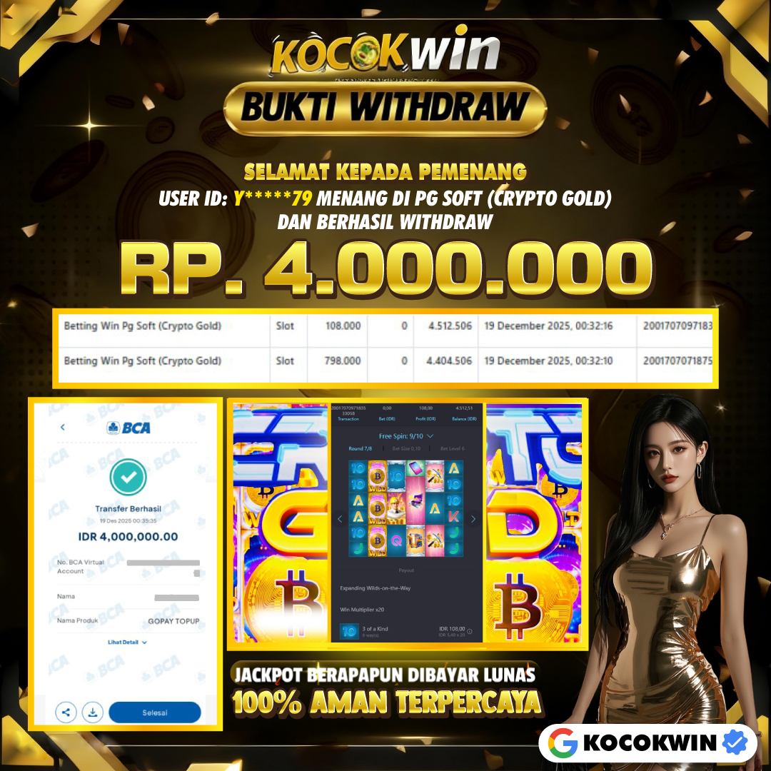BUKTI WITHDRAW PG SOFT (CRYPTO GOLD )- KOCOK WIN