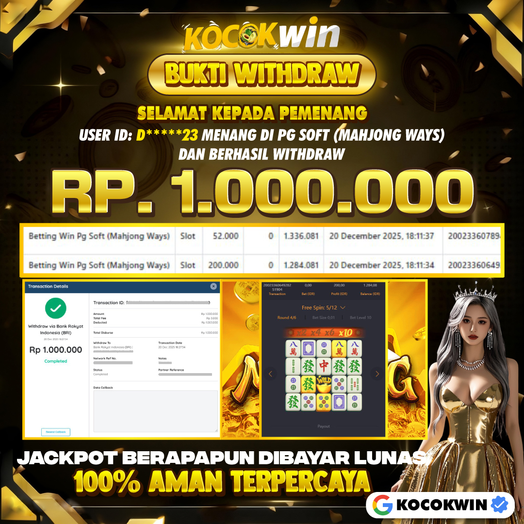 BUKTI WITHDRAW PG SOFT (MAHJONG WAYS )- KOCOK WIN
