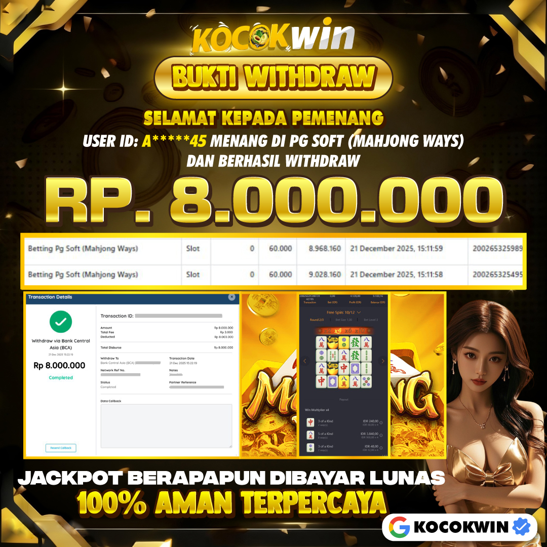 BUKTI WITHDRAW PG SOFT (MAHJONG WAYS )- KOCOK WIN