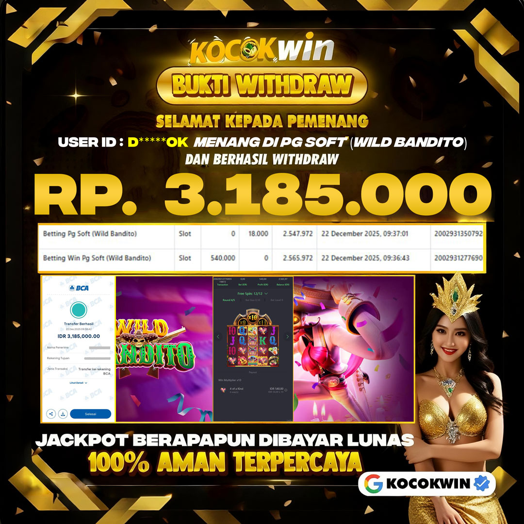 BUKTI WITHDRAW PG SOFT (WILD BANDITO )- KOCOK WIN