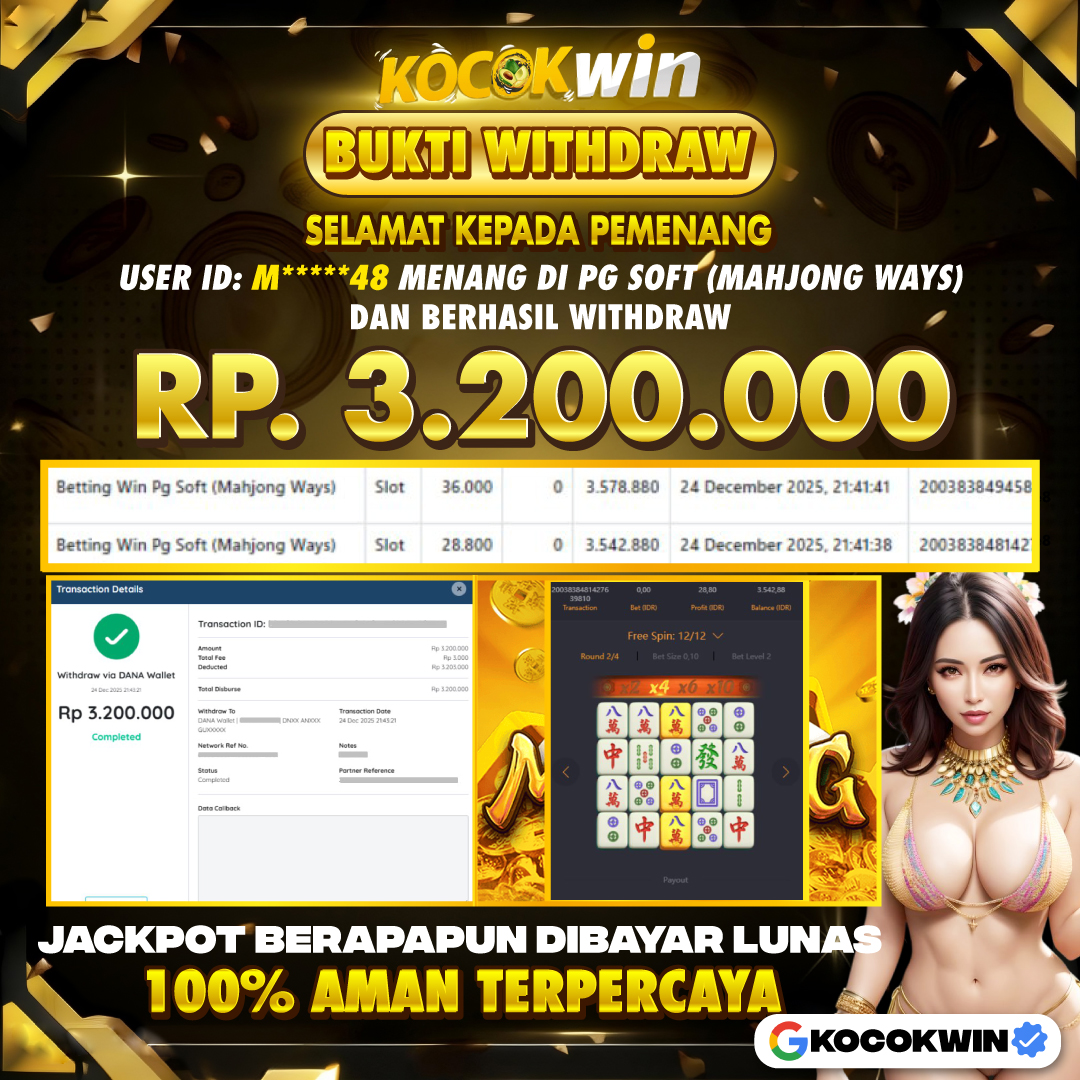 BUKTI WITHDRAW PG SOFT (MAHJONG WAYS )- KOCOK WIN