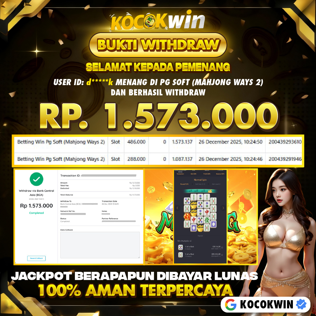 BUKTI WITHDRAW PG SOFT (MAHJONG WAYS 2 )- KOCOK WIN