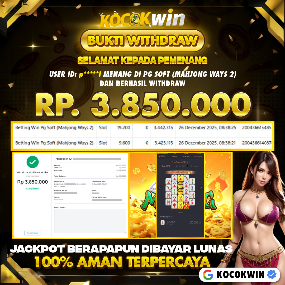 BUKTI WITHDRAW PG SOFT (MAHJONG WAYS 2)- KOCOK WIN