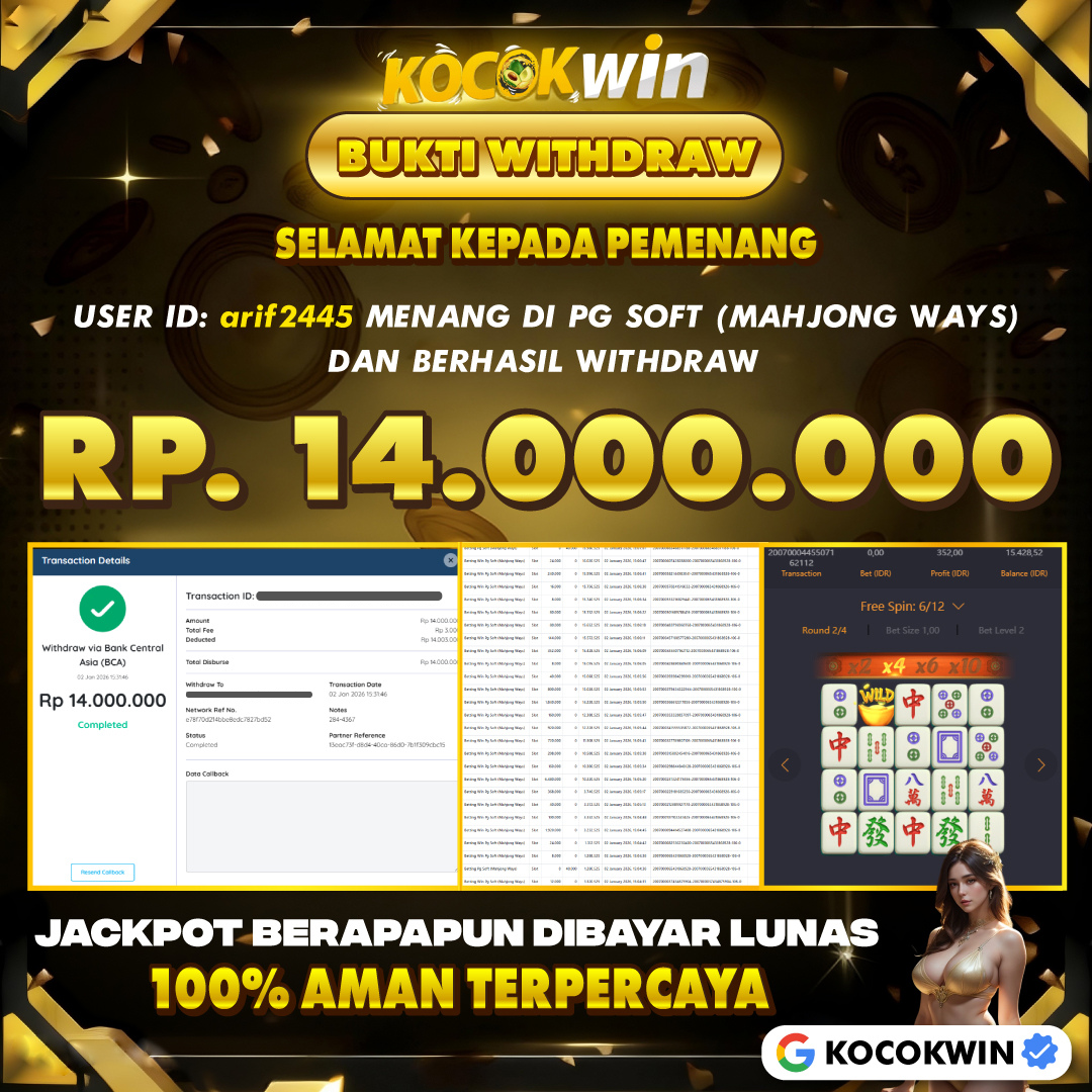 BUKTI WITHDRAW PG SOFT (MAHJONG WAYS)- KOCOK WIN