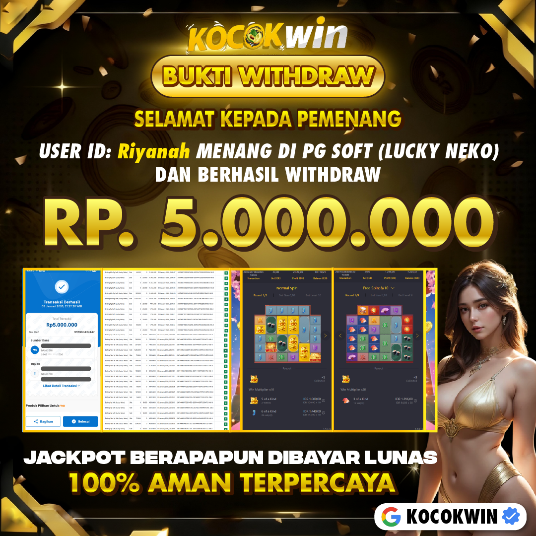 BUKTI WITHDRAW PG SOFT (LUCKY NEKO)- KOCOK WIN
