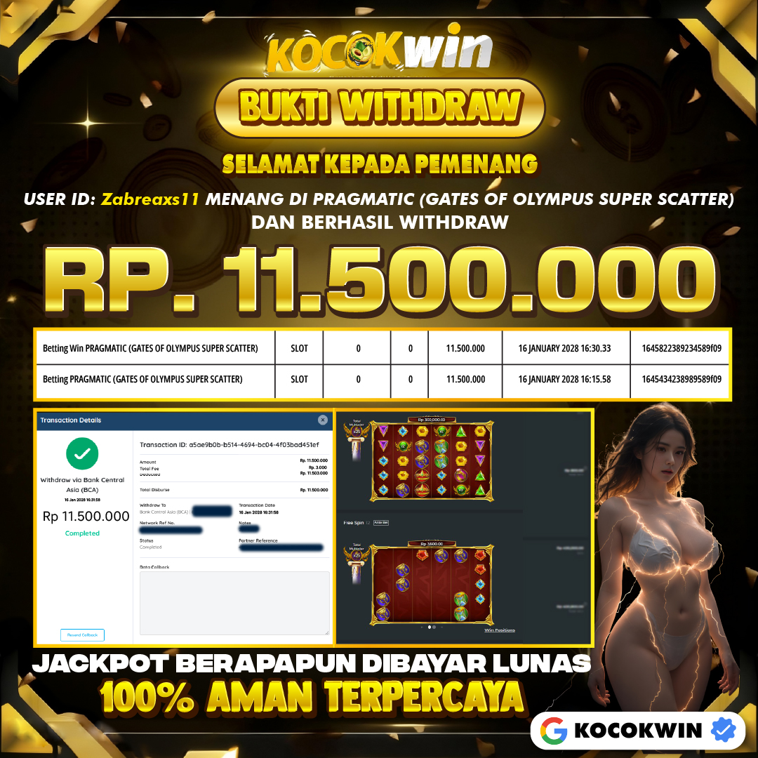BUKTI WITHDRAW PRAGMATIC ( GATES OF OLYMPUS SUPER SCATTER ) - KOCOK WIN