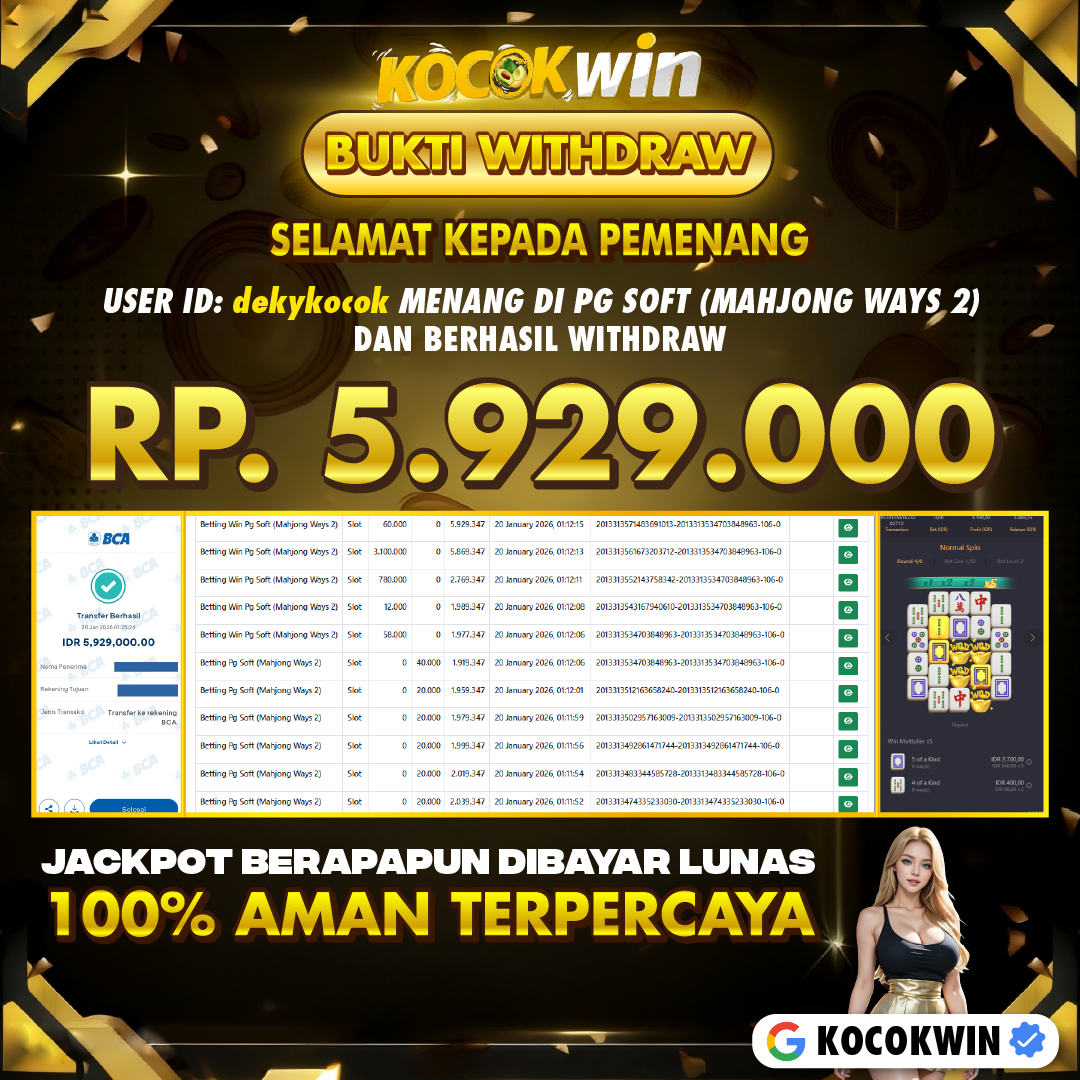BUKTI WITHDRAW PG SOFT (MAHJONG WAYS 2) - KOCOK WIN