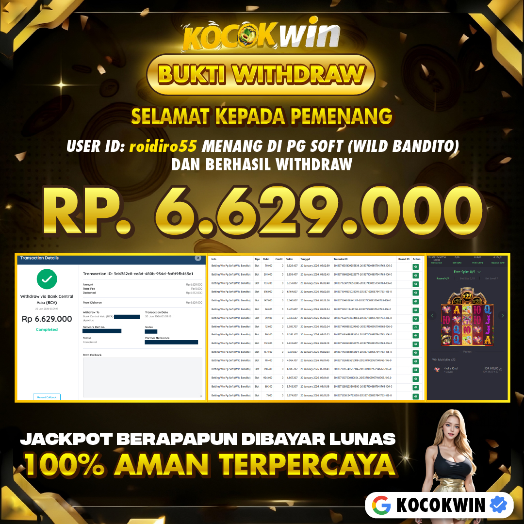 BUKTI WITHDRAW PG SOFT (WILD BANDITO) - KOCOK WIN