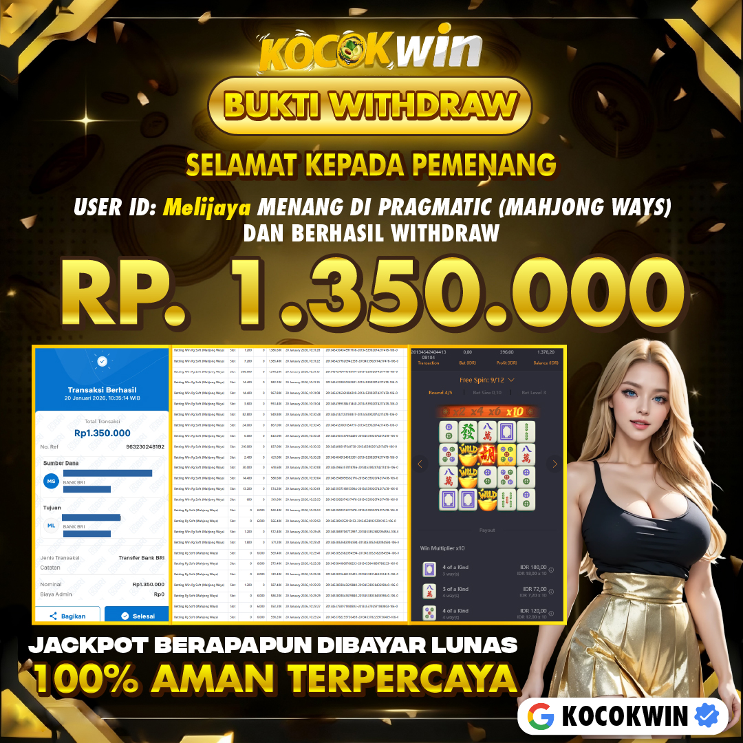 BUKTI WITHDRAW PRAGMATIC (MAHJONG WAYS) - KOCOK WIN