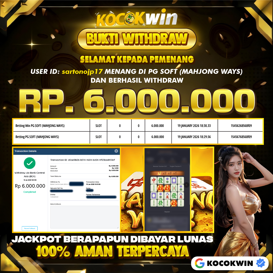 BUKTI WITHDRAW PG SOFT (MAHJONG WAYS) - KOCOK WIN