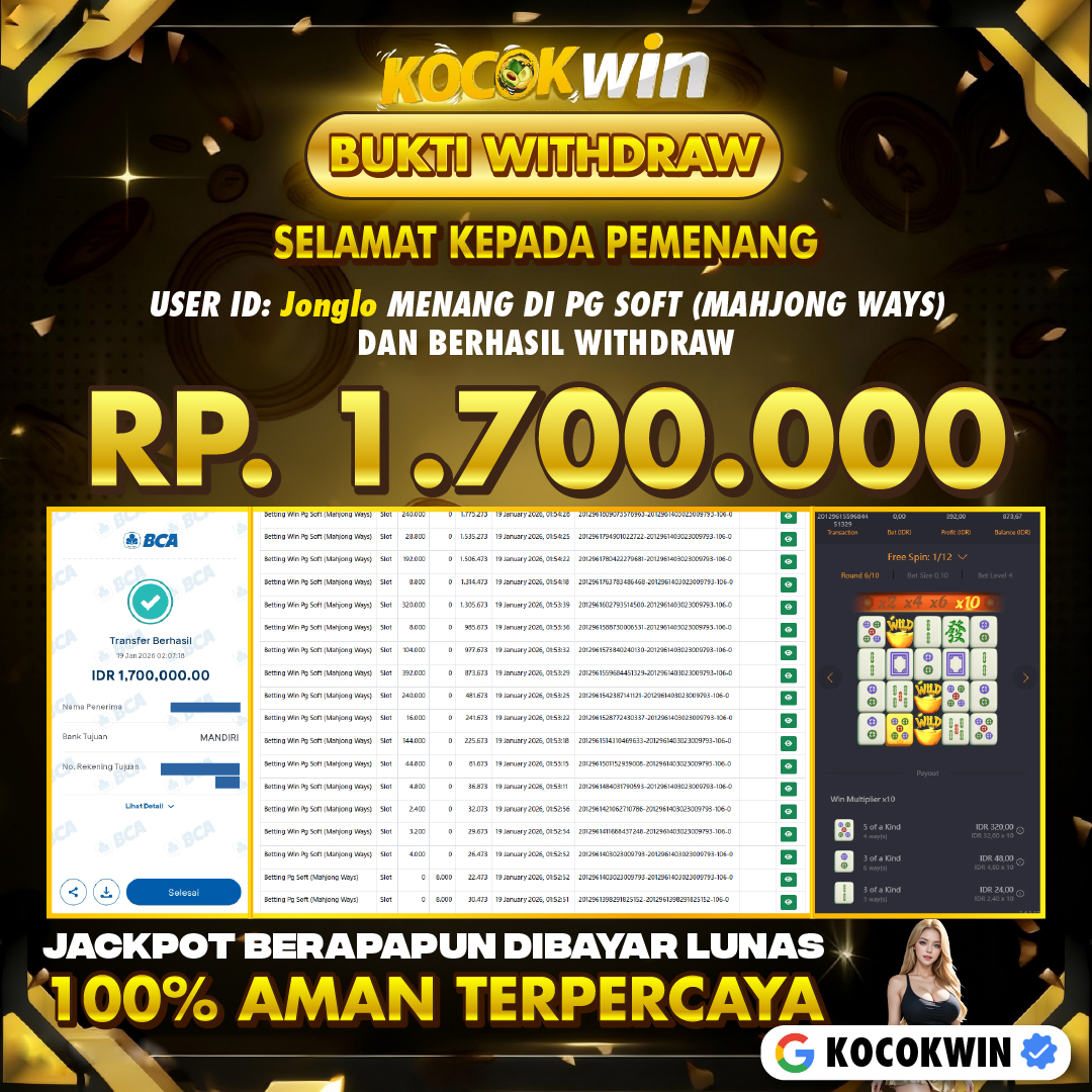BUKTI WITHDRAW PG SOFT (MAHJONG WAYS) - KOCOK WIN