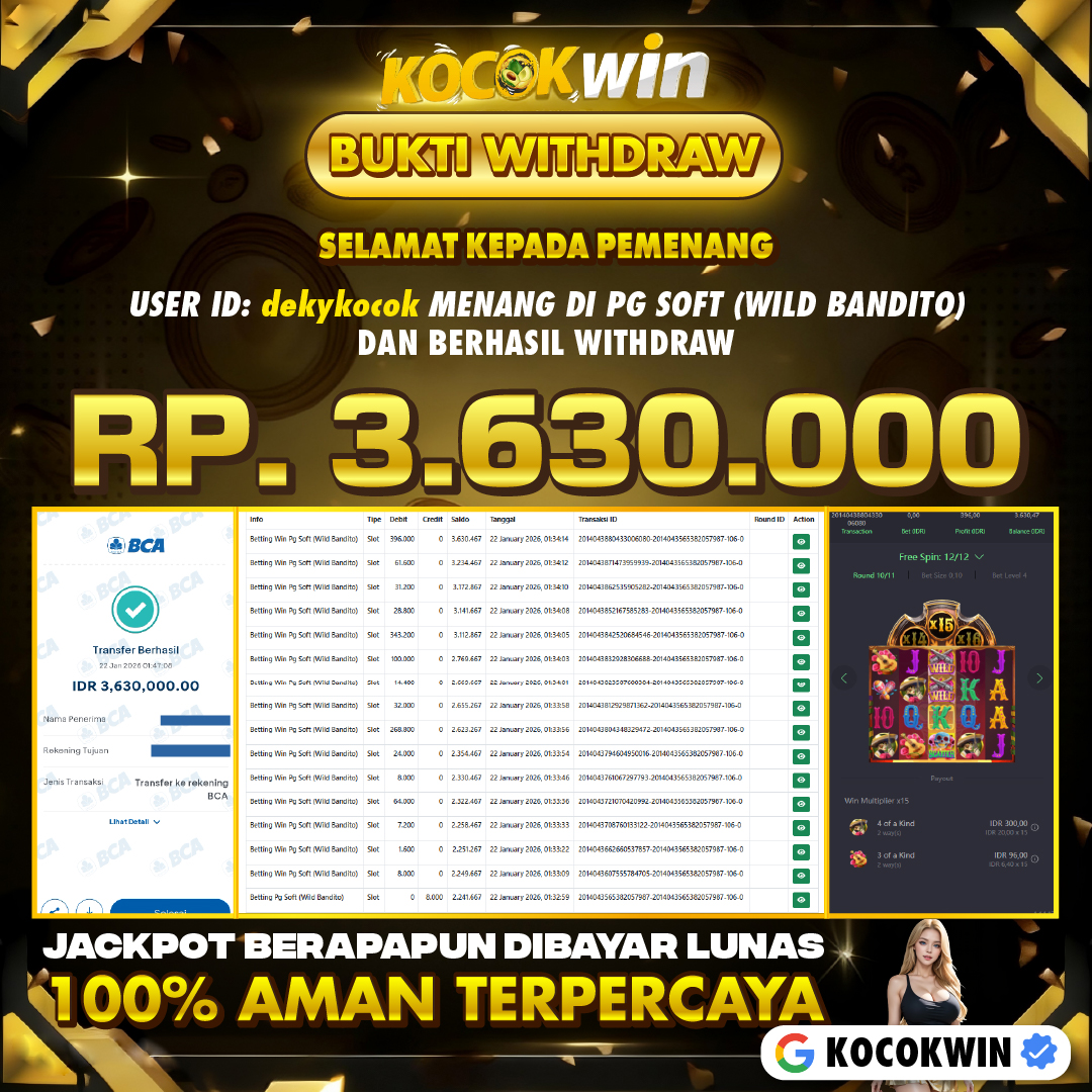 BUKTI WITHDRAW PG SOFT (WILD BANDITO) - KOCOK WIN