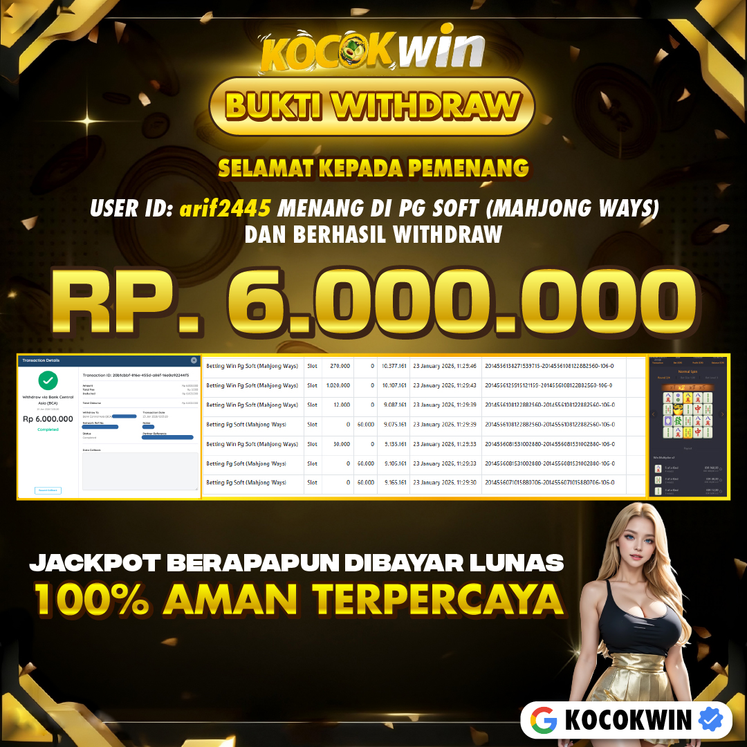 BUKTI WITHDRAW PG SOFT (MAHJONG WAYS) - KOCOK WIN