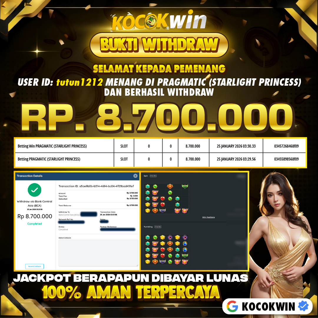BUKTI WITHDRAW PRAGMATIC (STARLIGHT PRINCESS) - KOCOK WIN