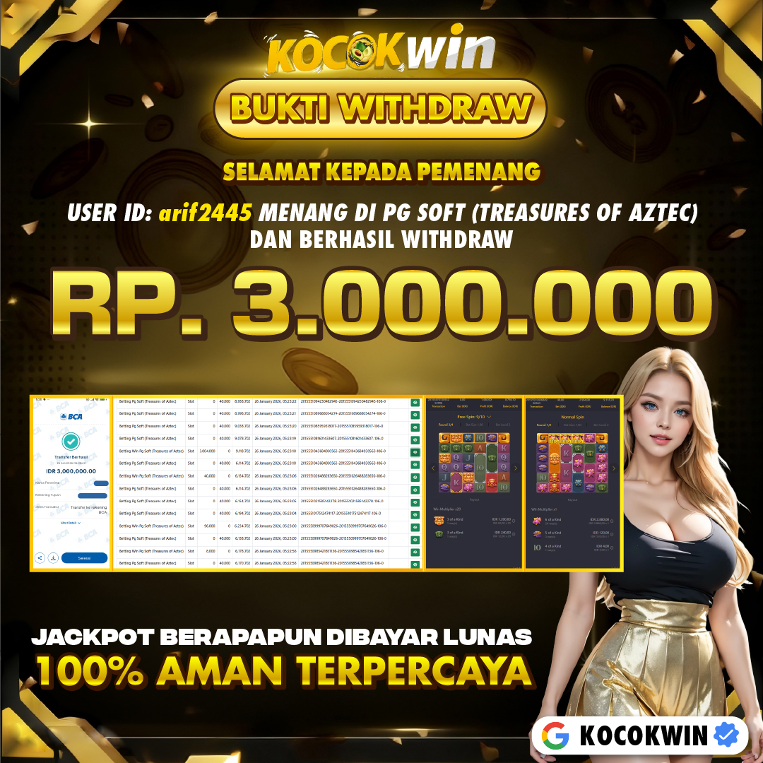 BUKTI WITHDRAW PG SOFT (TREASURES OF AZTEC) - KOCOK WIN