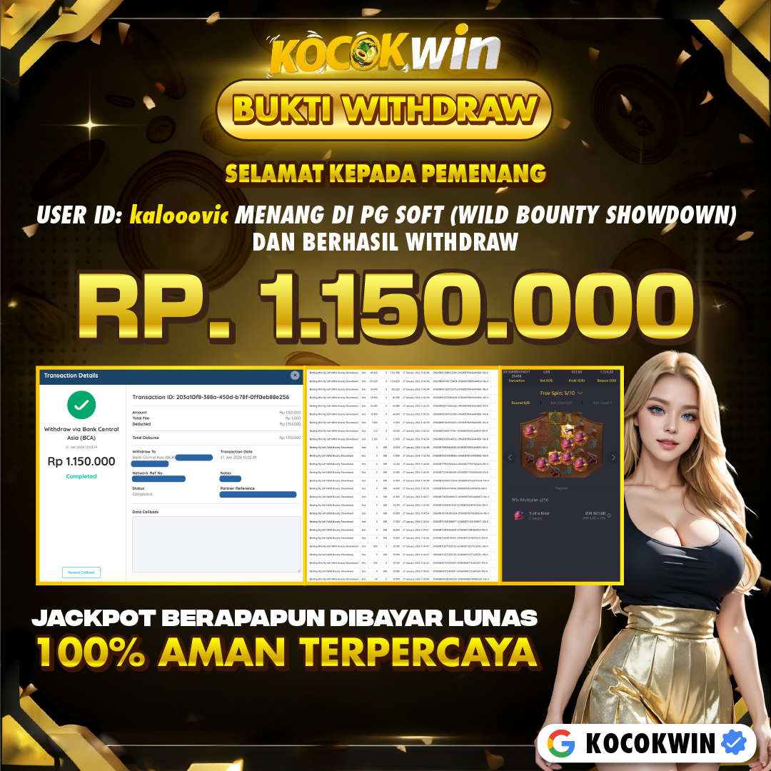 BUKTI WITHDRAW PG SOFT (WILD BOUNTY SHOWDOWN) - KOCOK WIN