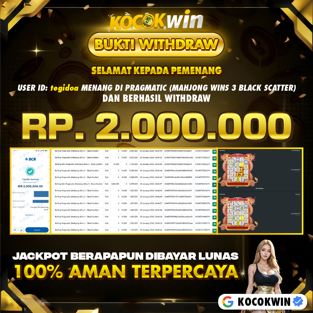 BUKTI WITHDRAW PRAGMATIC (MAHJONG WINS 3 BLACK SCATTER) - KOCOK WIN