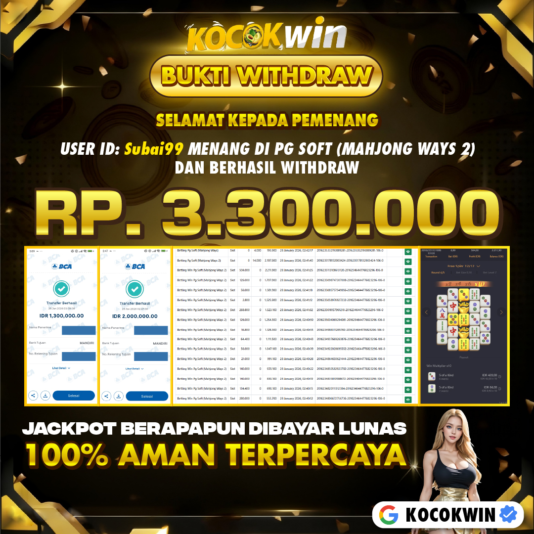 BUKTI WITHDRAW PG SOFT (MAHJONG WAYS 2) - KOCOK WIN