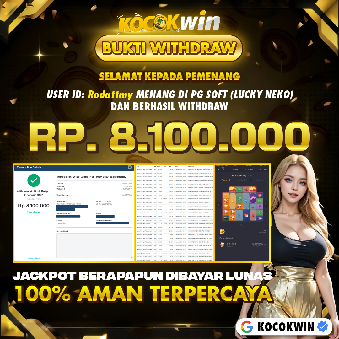 BUKTI WITHDRAW PG SOFT (LUCKY NEKO) - KOCOK WIN
