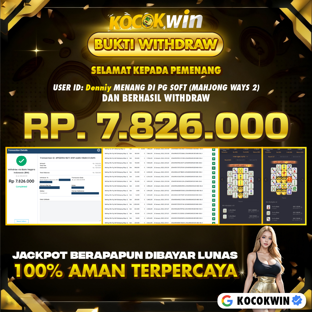 BUKTI WITHDRAW PG SOFT (MAHJONG WAYS 2) - KOCOK WIN